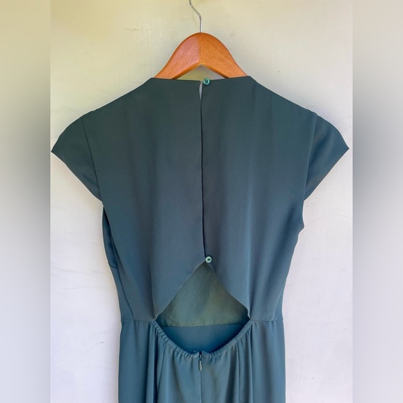 Babaton Aritzia Dress 2 Hamptons Dark Green V-Neck Fall Slit Party Gala Wedding - Picture 5 of 10